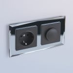 Рамка из стекла на 2 поста Diamant черный W0021208