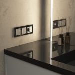 Рамка из стекла на 3 поста Diamant черный W0031208