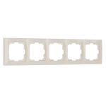 Рамка из поликарбоната на 5 постов Snabb Basic слоновая кость W0052003