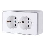 Розетка двойная с заземлением Gallant белая W5072101