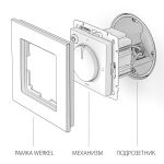 Терморегулятор электромеханический для теплого пола (слоновая кость) W1151103