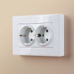 Рамка из поликарбоната для двойной розетки Flock белый W0082301