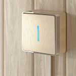 Выключатель одноклавишный с подсветкой Gallant шампань рифленый W5010110