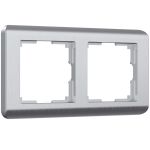 Рамка из поликарбоната на 2 поста Stream серебряный W0022106