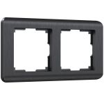 Рамка из поликарбоната на 2 поста Stream графит W0022104