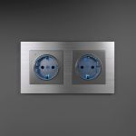 Рамка из металла на 2 поста Аluminium алюминий W0021706