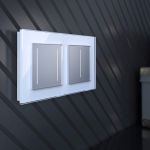 Рамка из стекла на 2 поста Favorit белый W0021101