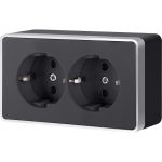 Розетка двойная с заземлением Gallant черный с серебром W5072134 W5072134