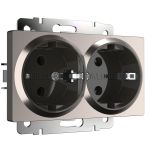 Розетка двойная с заземлением глянцевый никель W1172002