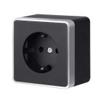 Розетка с заземлением Gallant черный с серебром W5071034 W5071034