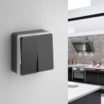 Выключатель двухклавишный Gallant черный/хром W5020035