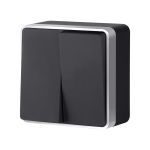 Выключатель двухклавишный Gallant черный с серебром W5020034 W5020034