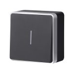 Выключатель одноклавишный с подсветкой Gallant черный с серебром W5010134 W5010134