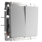 W1120006/ Выключатель двухклавишный (серебряный) W1120006