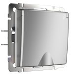 W1171206/ Розетка влагозащ. с зазем. с защит. крышкой и шторками (серебряный) W1171206