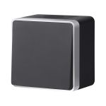 W5010234/ Выключатель одноклавишный влагозащищенный Gallant (черный с серебром) W5010234