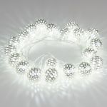 Гирлянда нить хром перламутровый с эффектом мерцания 2,8м IP20 400-003 хром/белый с эффектом мерцания