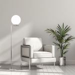 Торшер со стеклянным плафоном 01083/1 хром