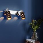 Настенный светильник с поворотными плафонами 20090/2 черный/хром