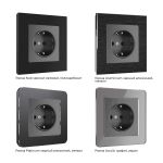 Розетка с заземлением (графит рифленый) W1171004