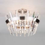 Умная потолочная люстра с хрусталем 10111/5 сатин-никель/прозрачный хрусталь Strotskis