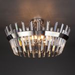 Умный потолочный светильник с хрусталем 10111/8 сатин-никель/прозрачный хрусталь Strotskis