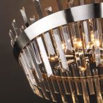 Умный потолочный светильник с хрусталем 10111/8 сатин-никель/прозрачный хрусталь Strotskis