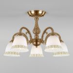 Классическая люстра со стеклянными плафонами 60107/5 античная бронза