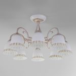 Классическая люстра со стеклянными плафонами 60107/8 белый с золотом