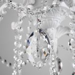 Классическая подвесная люстра 10108/5 белый/прозрачный хрусталь Strotskis