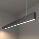 Линейный светодиодный подвесной односторонний светильник 128см 25Вт 4200К черный LSG-01-1-8*128-21-4200-MSh