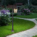 Уличный светильник на столбе Mira F черное золото IP33 GL 1001F