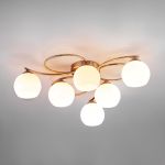 Потолочная люстра с плафонами 30144/6 античная бронза