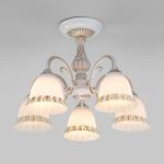 Потолочная люстра со стеклянными плафонами 60107/5 белый с золотом