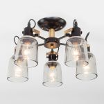 Потолочная люстра со стеклянными плафонами 70111/5 черный