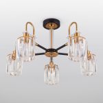 Умная потолочная люстра с хрусталем в стиле лофт 70090/5 черный