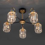 Умная потолочная люстра с хрусталем в стиле лофт 70090/5 черный