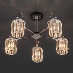 Умная потолочная люстра с хрусталем в стиле лофт 70090/5 графит