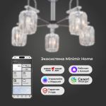 Умная потолочная люстра с хрусталем в стиле лофт 70090/5 графит