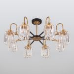 Умная потолочная люстра с хрусталем в стиле лофт 70090/8 черный