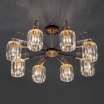 Умная потолочная люстра с хрусталем в стиле лофт 70090/8 черный