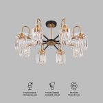 Умная потолочная люстра с хрусталем в стиле лофт 70090/8 черный