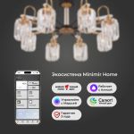 Умная потолочная люстра с хрусталем в стиле лофт 70090/8 черный