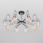 Умная потолочная люстра с хрусталем в стиле лофт 70090/8 графит