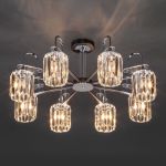 Умная потолочная люстра с хрусталем в стиле лофт 70090/8 графит
