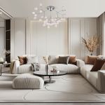 Умная потолочная люстра серебряного цвета 548 Smart