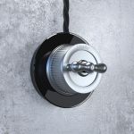 Выключатель на 4 положения двухклавишный матовый хром ретро WL19-01-05