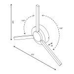 Пылевлагозащи<wbr>щенный светодиодный светильник с поворотным механизмом Lever IP54 1665 Techno LED белый