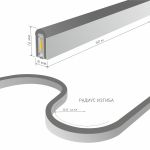 Светодиодный гибкий неон 220 В 9.6 Вт/м 120 Led/м 2835 IP67, односторонний красный, 50 м Гибкий неон 220V 9,6W 120Led 2835 IP67 односторонний красный, 50м