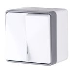 Выключатель двухклавишный влагозащищенный Gallant белый WL15-03-02